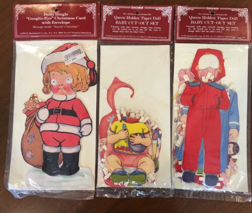 Queen Holden Paper Doll Baby Cutout Sets Dolly Dingle Googlie-Eye Christmas Card