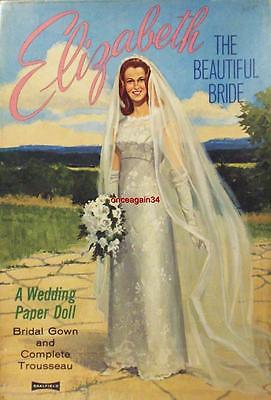 VINTAGE UNCUT 1966 ELIZABETH THE BEAUTIFUL BRIDE PAPER DOLLS~#1 REPRODUCTION~