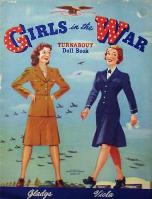 VINTAGE UNCUT 1943 GIRLS IN THE WAR PAPER DOLLS~#1 REPRODUCTION~NOSTALGIC & RARE