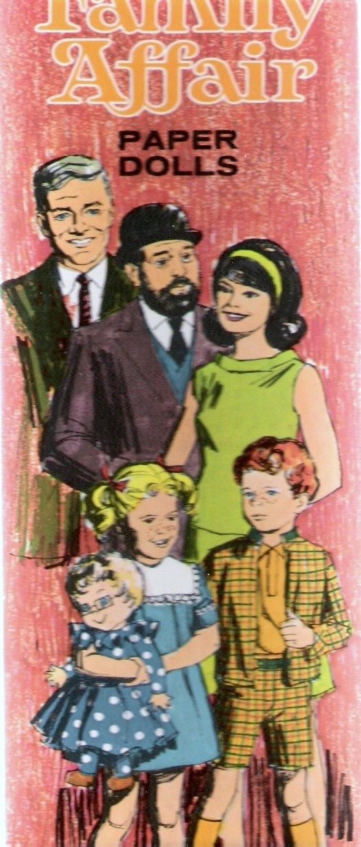 VINTAGE UNCUT ORIGINAL SIZE 1960s 'FAMILY AFFAIR' PAPER DOLLS~#1 REPRO~NOSTALGIC