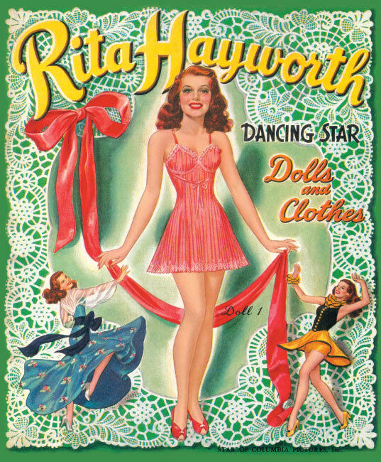 Sultry RITA HAYWORTH Vintage Reproduction Paper Dolls from Paper Studio Press