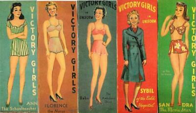 VINTAGE UNCUT 1940s VICTORY GIRLS PAPER DOLLS~ALL FIVE SETS~#1 REPRODUCTION~RARE