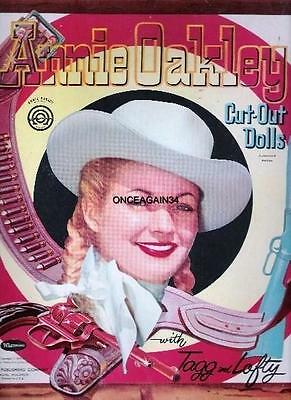VINTAGE UNCUT 1956 ANNIE OAKLEY PAPER DOLLS~#1 REPRODUCTION~FABULOUS/NOSTALGIC