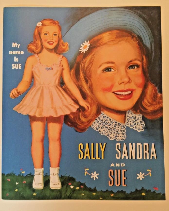 SALLY, SANDRA AND SUE - Darling Mid-Century Vintage Reproduction Paper Doll Book