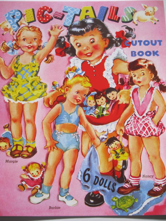 Paperdoll Review's Winsome PIGTAILS Vintage Reproduction Paper Doll Book