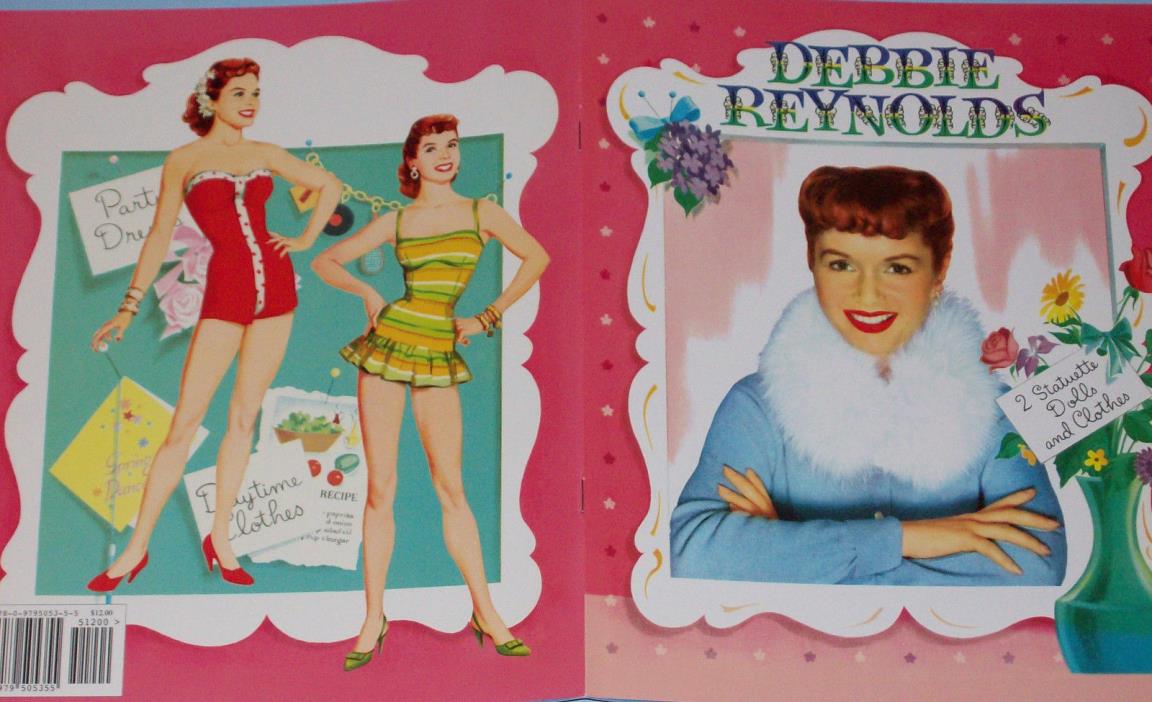 DEBBIE REYNOLDS Vintage Reproduction Paper Dolls w/ Lovely 1950s Fashions