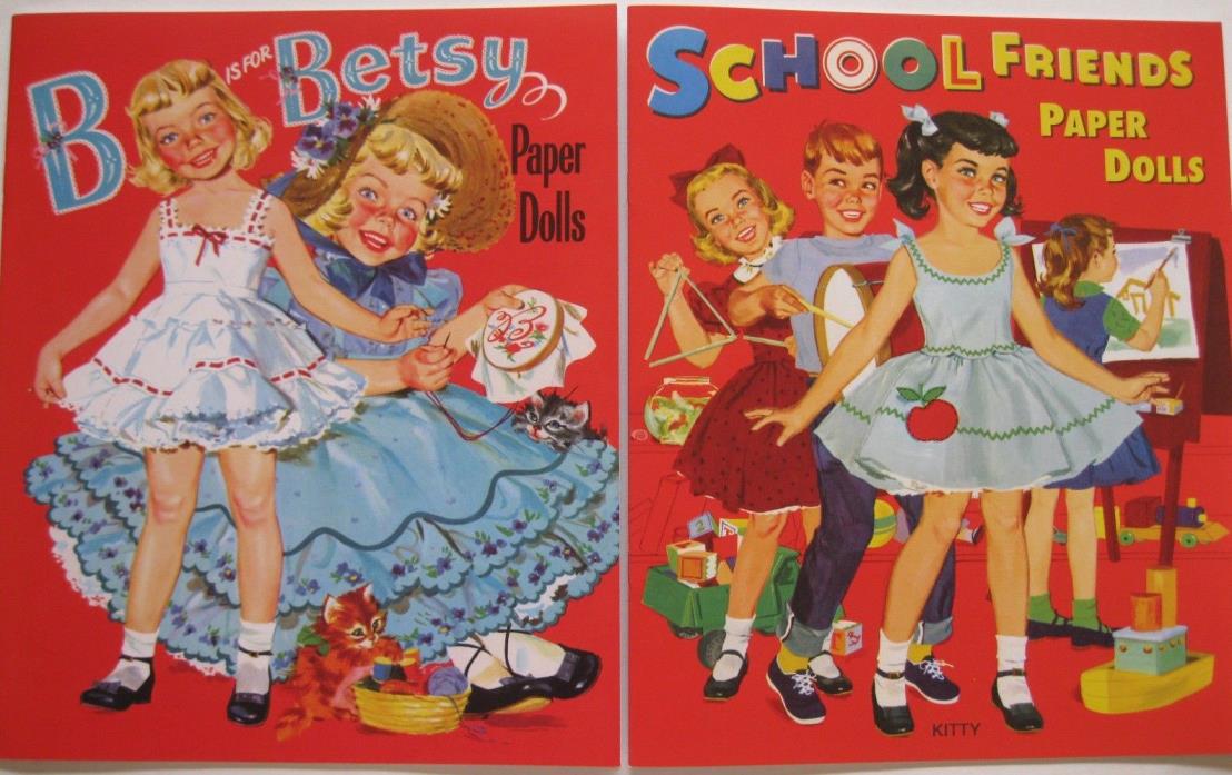 SPECIAL OFFER! 2 Books: SCHOOL FRIENDS & B IS FOR BETSY Vintage Reproduction PDs