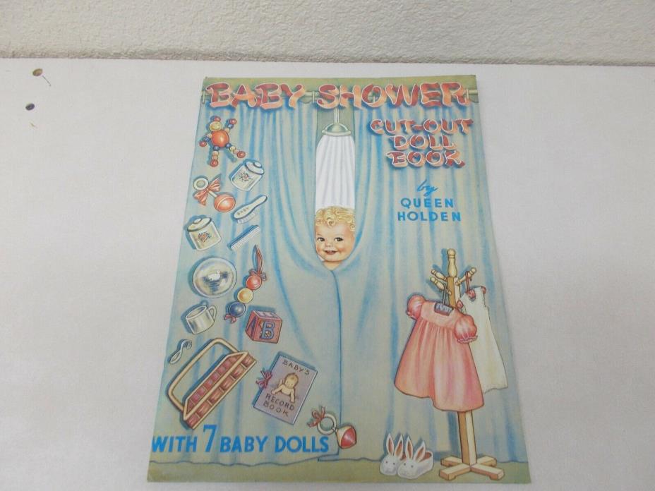% Baby Shower Uncut Cut-out Doll Book By Queen Holden 7 Paper Dolls Unused