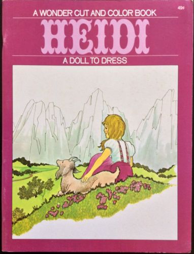 A Wonder Cut and Color Book, HEIDI Paper Doll Book, Uncut, 1971