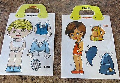 Vintage Unused Trapitos Paper Dolls Chela and Lolin