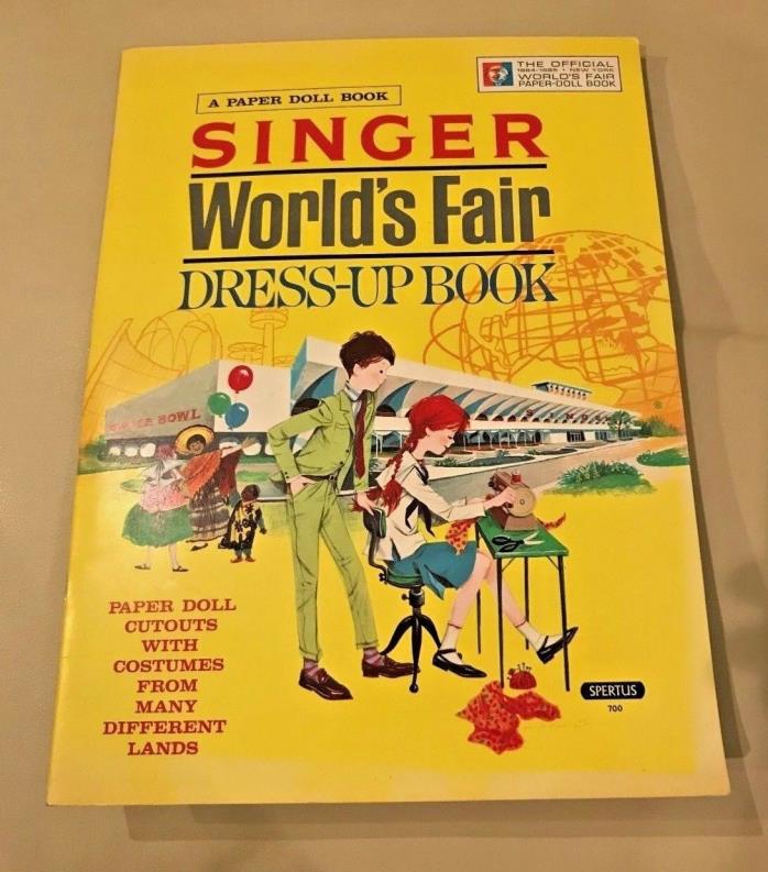 Vintage Spertus 1964-1965 Singer World's Fair Paper Dolls Dress-up Book