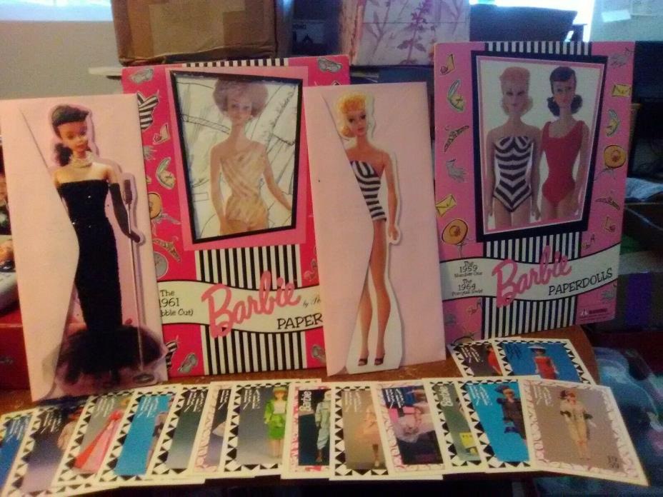 NEW BARBIE PAPER DOLLS ~ 1959 , 1961, 1964 plus Barbie greeting & trading cards