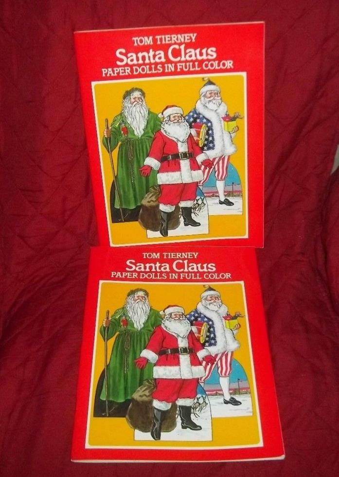 2 Tom Tierney Book Vintage Santa Claus & Religious Paper Dolls in Full Color New