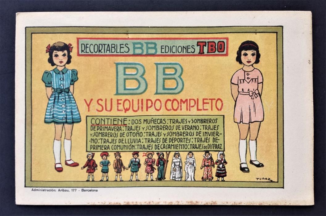 antique UNCUT SPANISH PAPER DOLLS recortables BB ediciones TBO