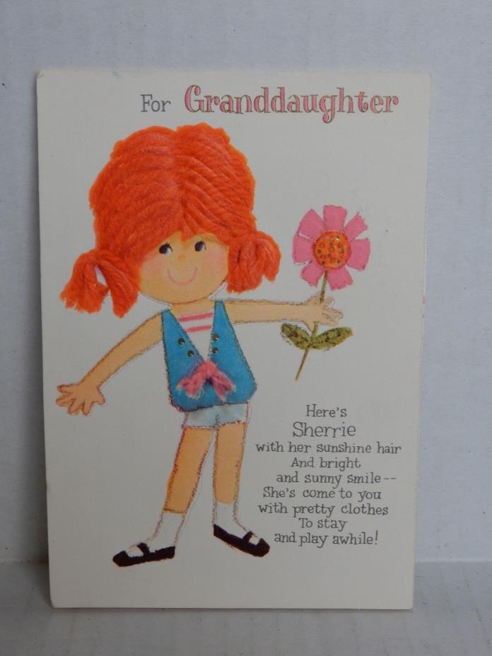 Vintage Ambassador Granddaughter Birthday Sherrie Paper Doll Greeting Card