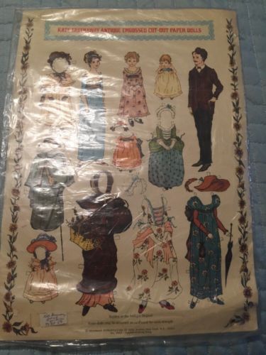Kate Greenaway Antique Paper Dolls, Old Fashioned Embossed, MIP