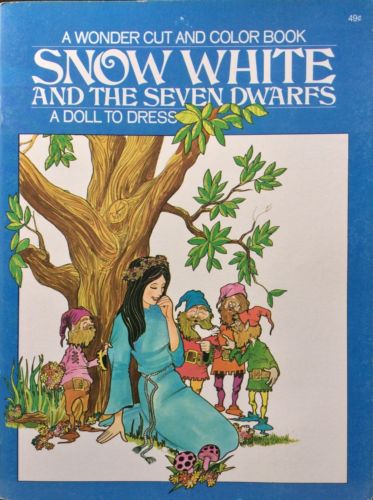 Wonder Cut and Color Snow White & the 7 Dwarfs Paper Doll Book, Uncut, 1971