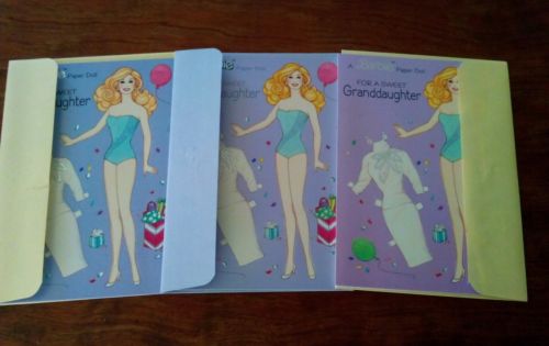 Lot of 3 Vintage NEW Barbie Paper Doll 