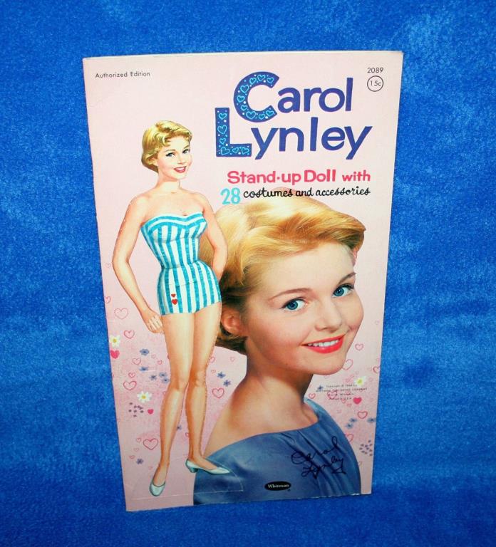 VINTAGE 1960 CAROL LYNLEY ORIGINAL STAND-UP  PAPER DOLL BOOK W/COSTUMES COMPLETE