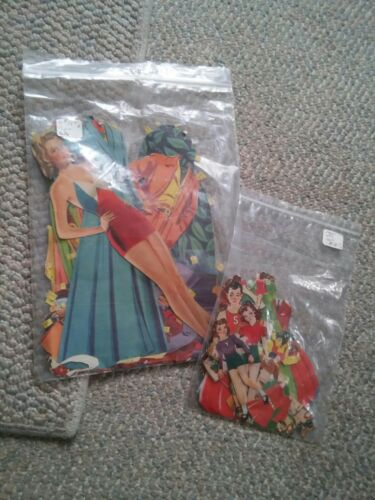 015 Vintage Lot of Paper Dolls Clothing 1940's Small & Large