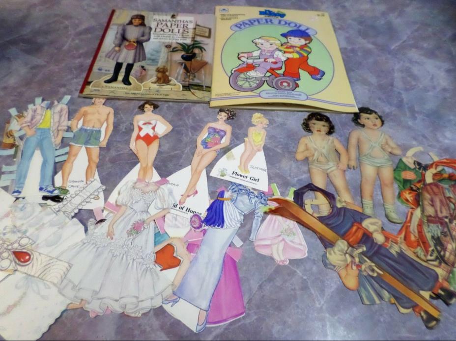 Lot Paper Dolls American Girl My Buddy Kid Sister Bride Groom Vintage 4 Sets