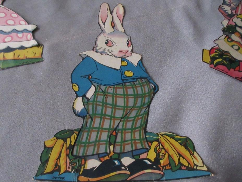 VINTAGE PETER RABBIT CUT OUTS 6 CT FLOPSY COTTON TAIL MR MACGREGOR   ALL CUTE!!