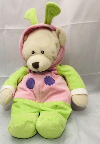 Baby Ganz Teddy Bear In Ladybug Costume Pink Green Plush Lovey Stuffed Webkinz