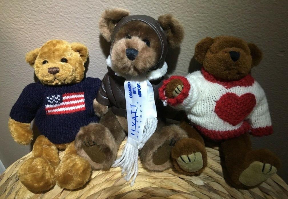 TEDDY BEAR LOT OF 3   TY , AMERICA'S TEDDY BEAR GUND
