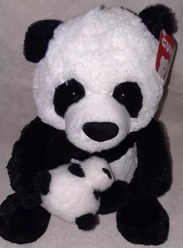 RETIRED GUND SWEET SOFT PANDA BEAR LOVING PANDA AND BABY NWT 4054182