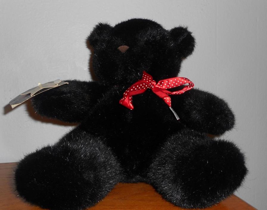 Hallmark  Heartline Black Plush Bear 12