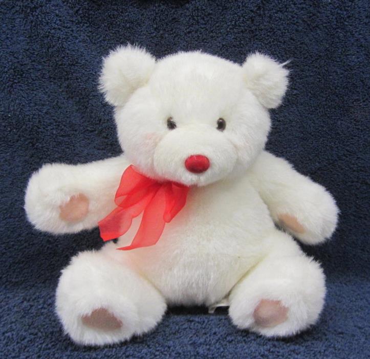 Vintage Hallmark White Plush Teddy Bear 10