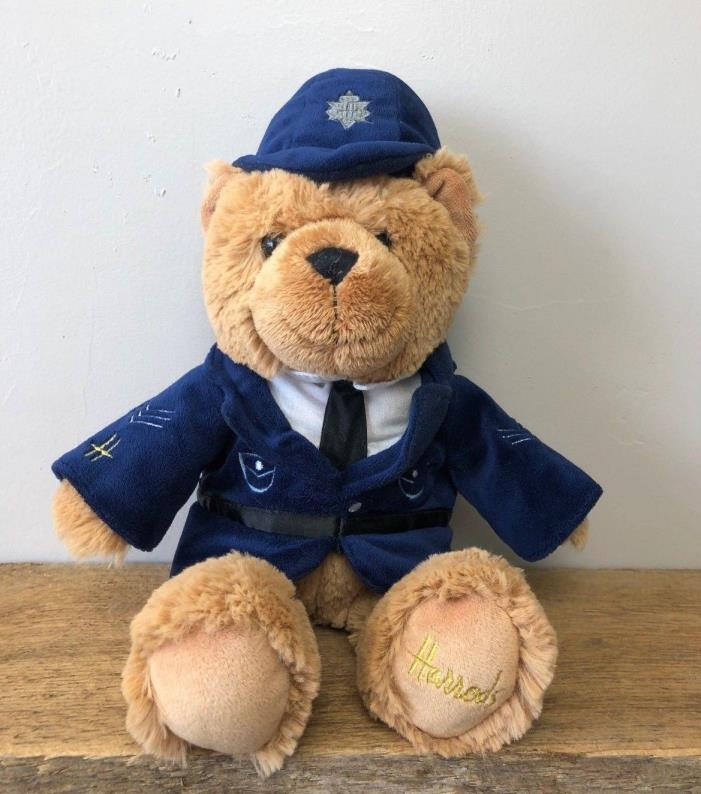 Harrods Teddy Bear Constable Bobby Police Plush Knightsbridge England Blue UK