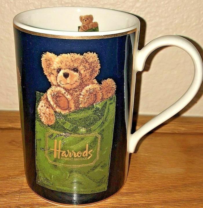 HARRODS Knightsbridge LONDON ~ Teddy Bear in Shopping Bag Coffee Cup Mug