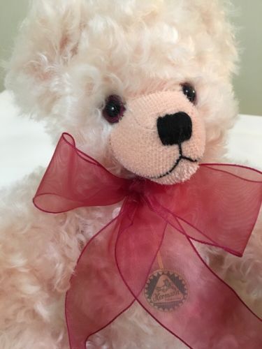 SALE HERMANN Collectible Teddy Bear RARE Pink Mohair English Rose & Mini Tea Set