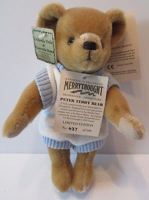 Merrythought England Peter in Sweater Mohair Teddy Bear With Tags
