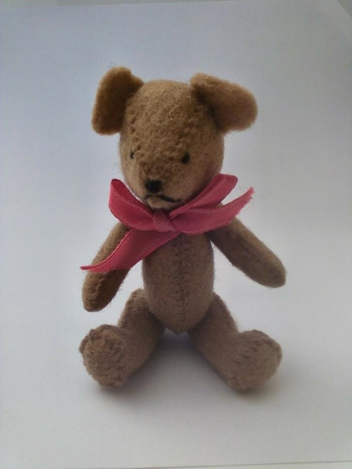 Vintage Miniature Doll House Size Jointed Mohair Hand Stitched Teddy Bear 3