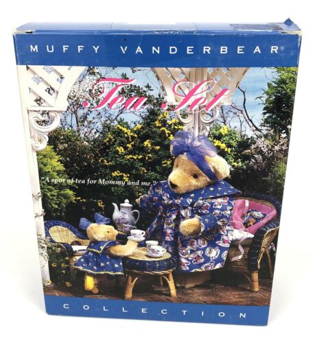 VINTAGE Muffy VanderBear MOMMY AND ME 11 pc Porcelain TEA SET Retired 1990
