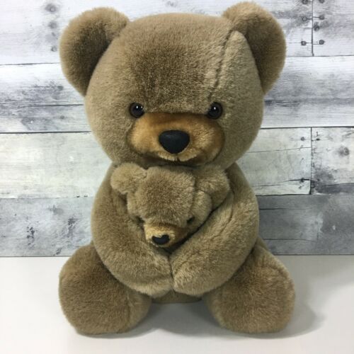 VTG Playful Pals Mama Hugs BabyTeddy Bear Soft Stuffed Plush Nursery Room Decor