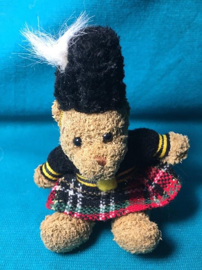 Simply Soft Collection Scottish Kilt Black Hat Teddy Bear Key chain Scotland 4