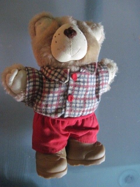 Hiking Bear with Flannel Shirt & boots 7” tall.