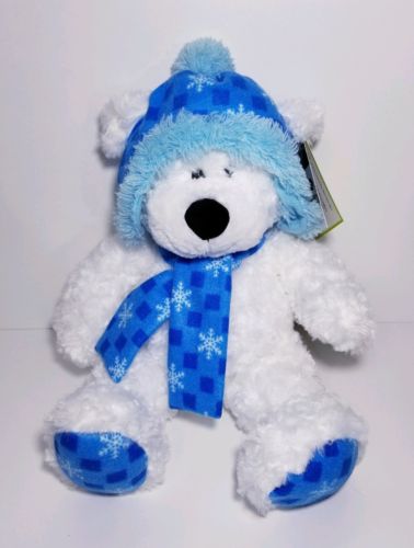 St.Jude Cuddly Plush Christmas White Teddy Bear Stuffed 17