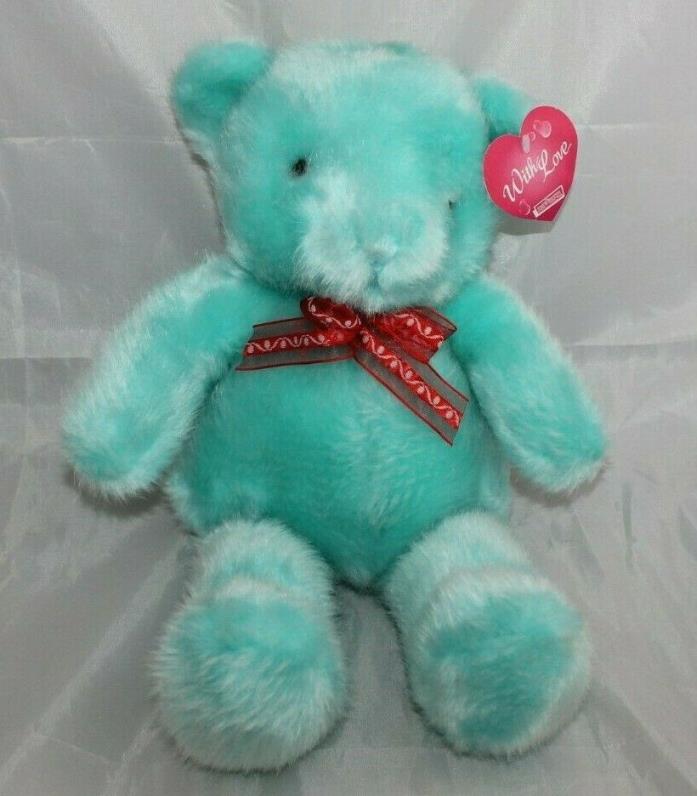 Vintage Toy O Rama Teddy Bear Plush Blue NWT With Love Ames Department Store