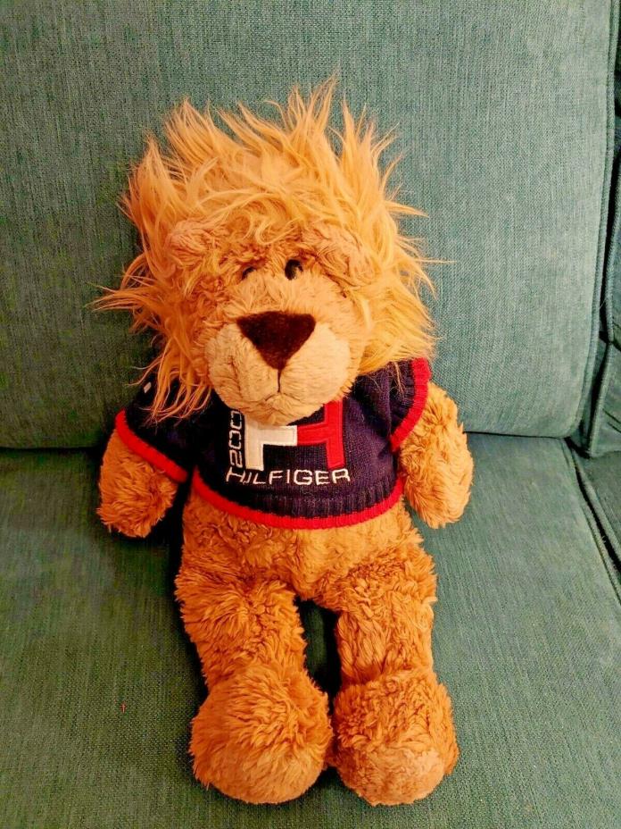 Tommy Hilfiger Brown Stuffed Animal Plush Lion in Hilfiger Sweater Toy 2000