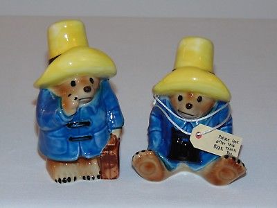 Vintage 1978 Coalport Paddington Bear Eden Toys Salt and Pepper Shakers