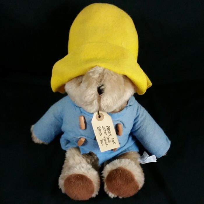 Vintage Paddington Bear Plush Stuffed Eden Toys 1981 Felt Yellow Hat Blue Coat