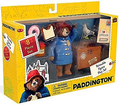 Paddington Bear Teddy Bear Paddington Movie Toys & Suitcase 8 Pc Set