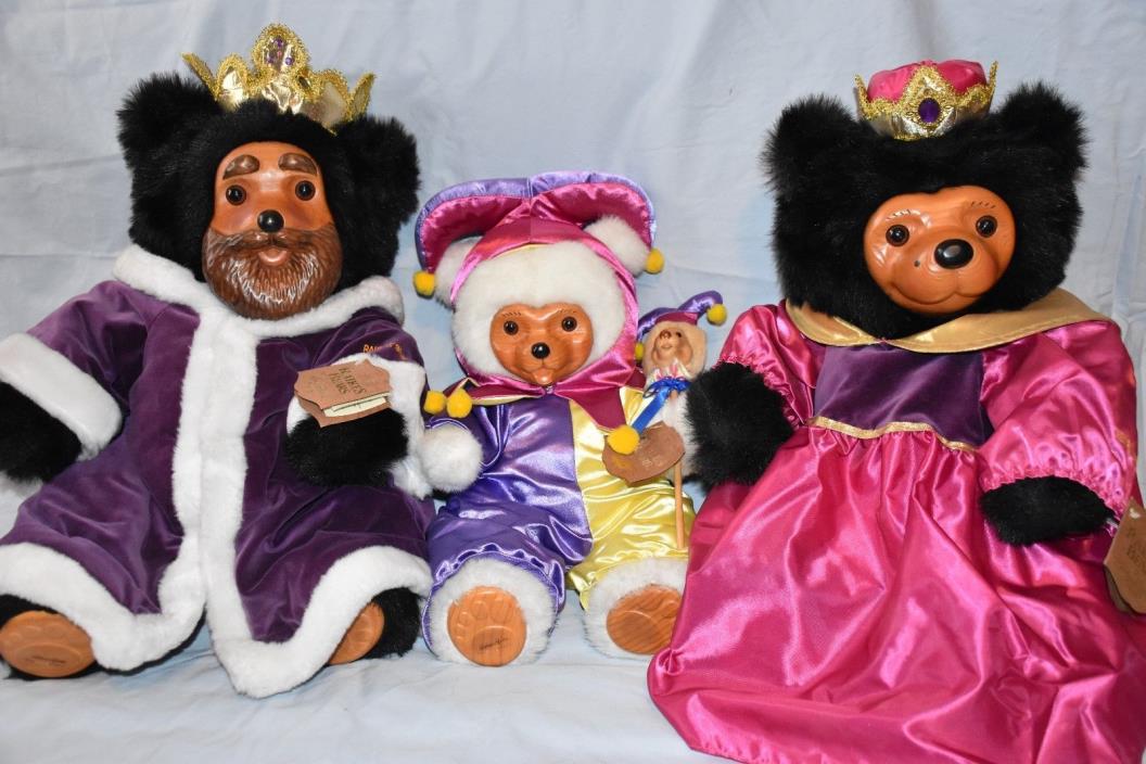 Raikes Bears Royal Court Collection - King, Queen, and Jester - Original Boxes