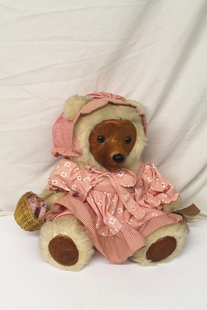 Vintage Sara Anne Raikes Bear by Applause 1987 Signed 15 inches with Tag 4159