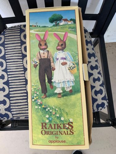 Raikes Originals By Applause Pair Calvin And Rebecca Rabbit Bunny 1st Edition