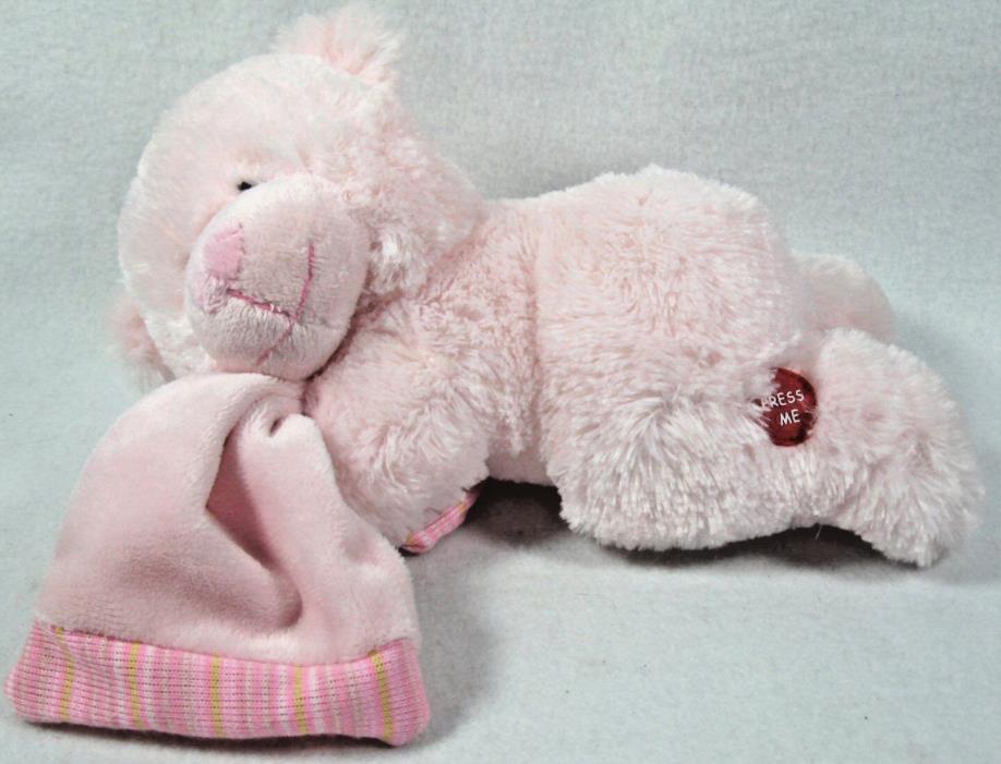 Russ Baby Pink Sleeping Sweet Dreams Musical Teddy Bear Brahams Lullaby